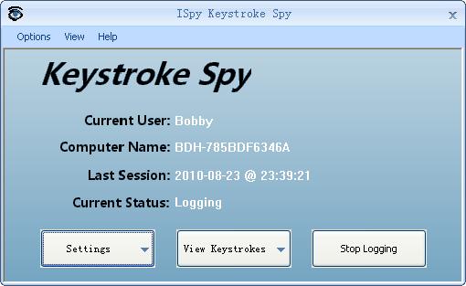 Click to view ISpy KeystrokeSpy 3.0 screenshot